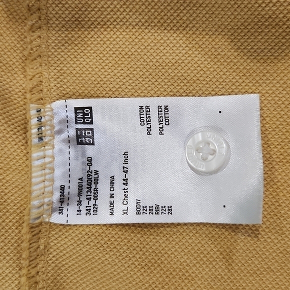 UNIQLO Yellow Short Sleeve XL Polo Shirt - Picture 5 of 6